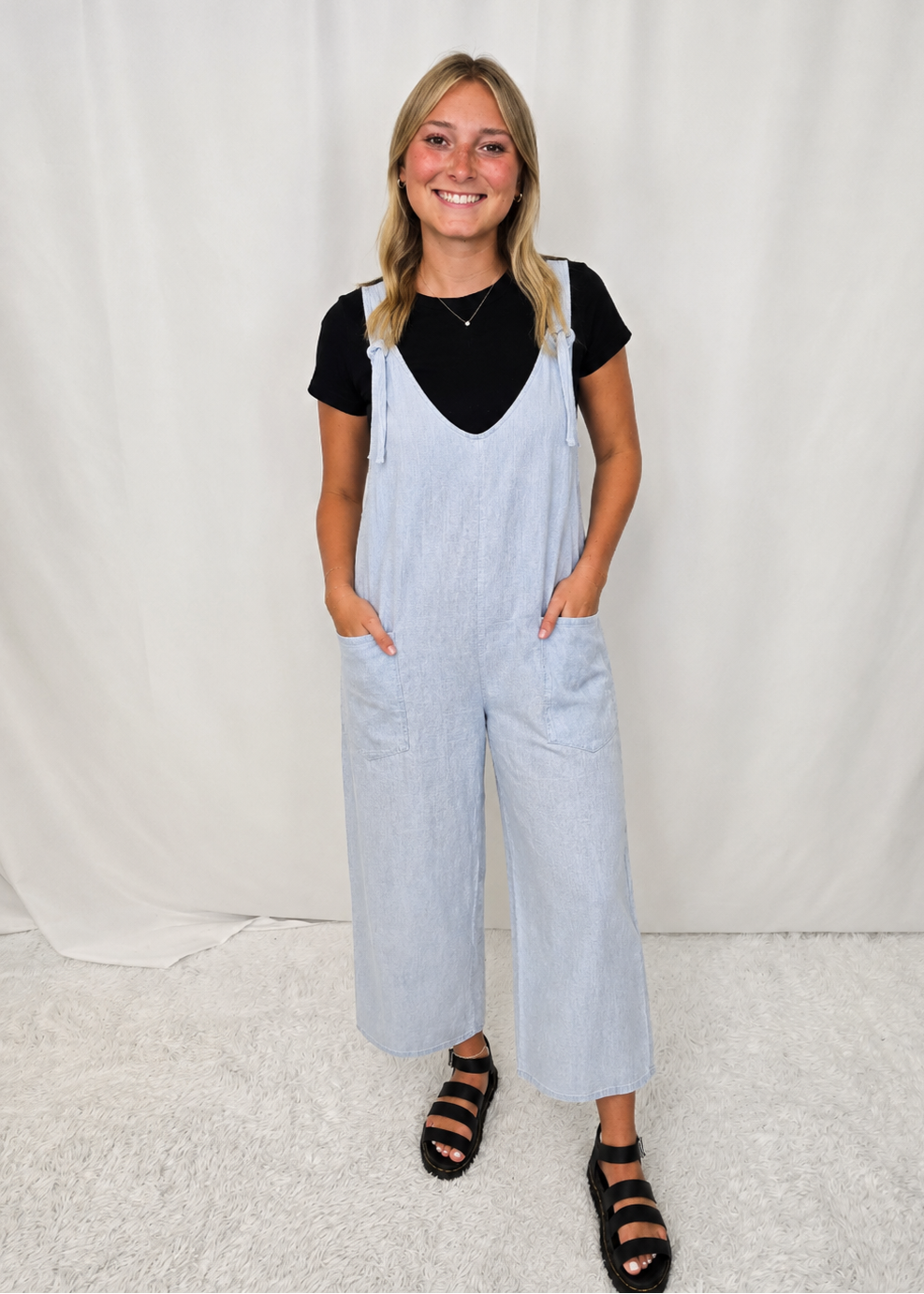 Denim V-Neck Overall