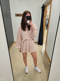 Khaki Corded Skirt SET
