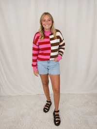 Pink/Red Stripe Sweater