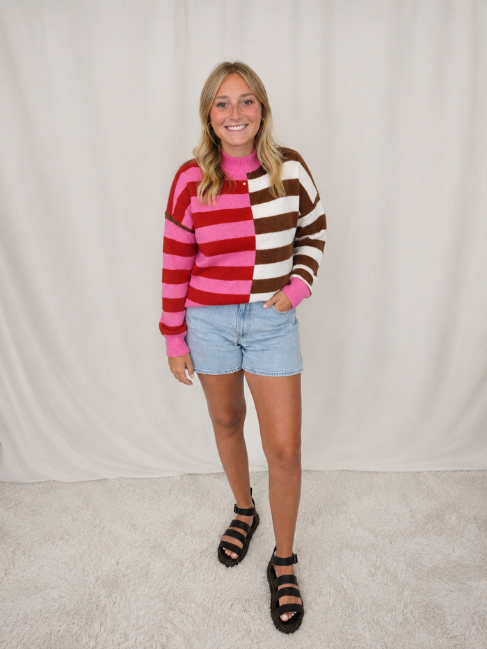 Pink/Red Stripe Sweater