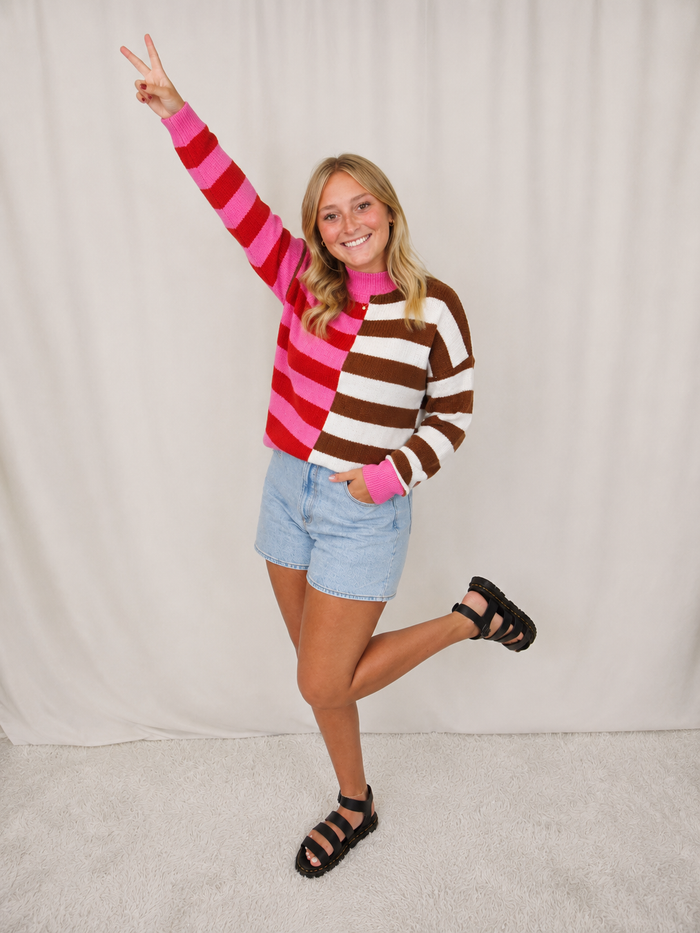 Pink/Red Stripe Sweater
