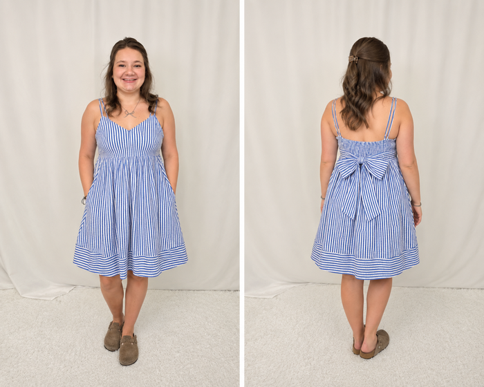 Georgina Striped Bow Dress