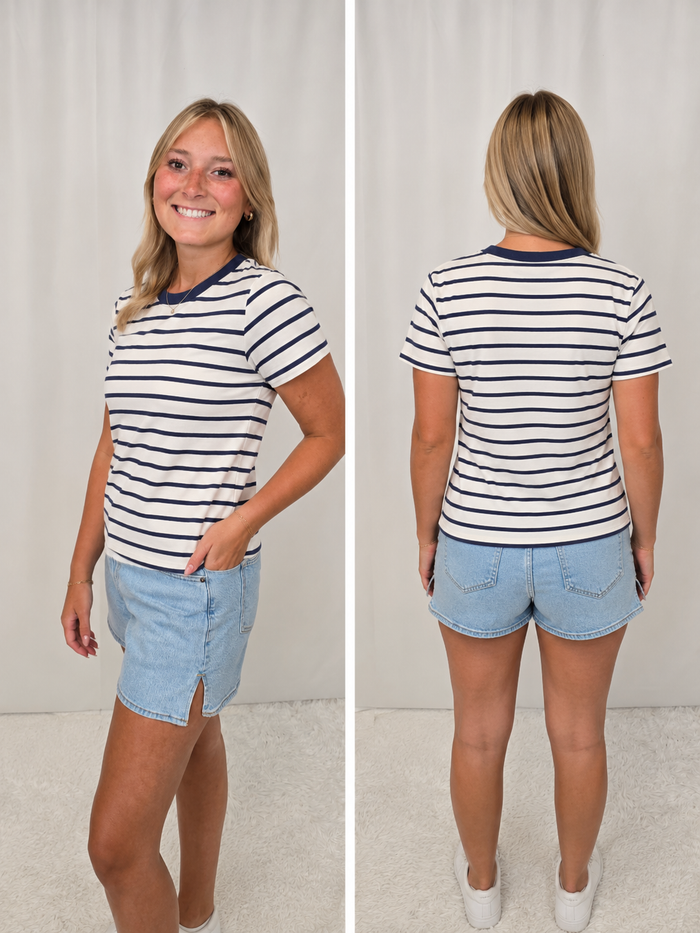 Arletha Stripe Crew Tee