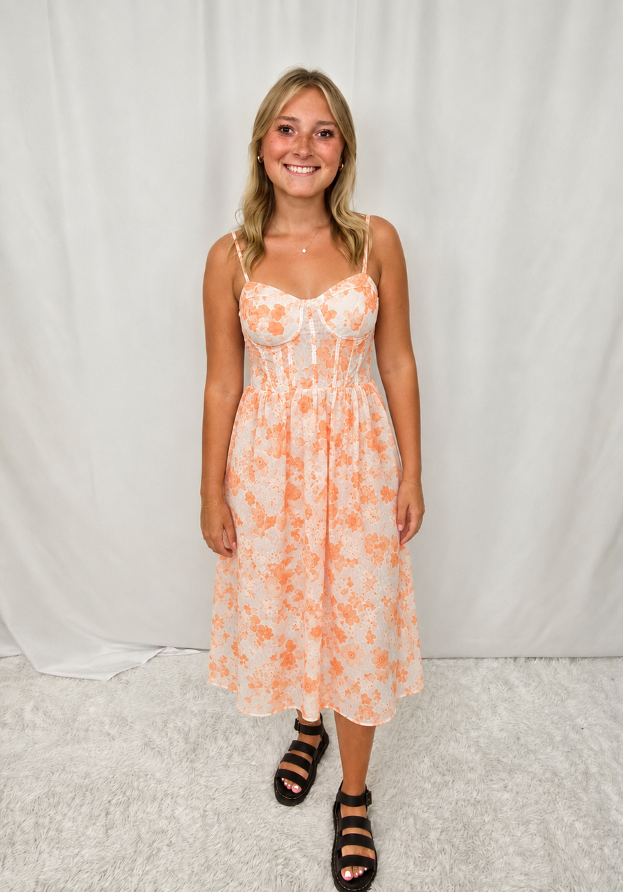 Cara Corset Midi Dress