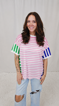 Multi Stripe Oversized Tee