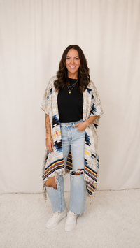 Grey Aztec Kimono