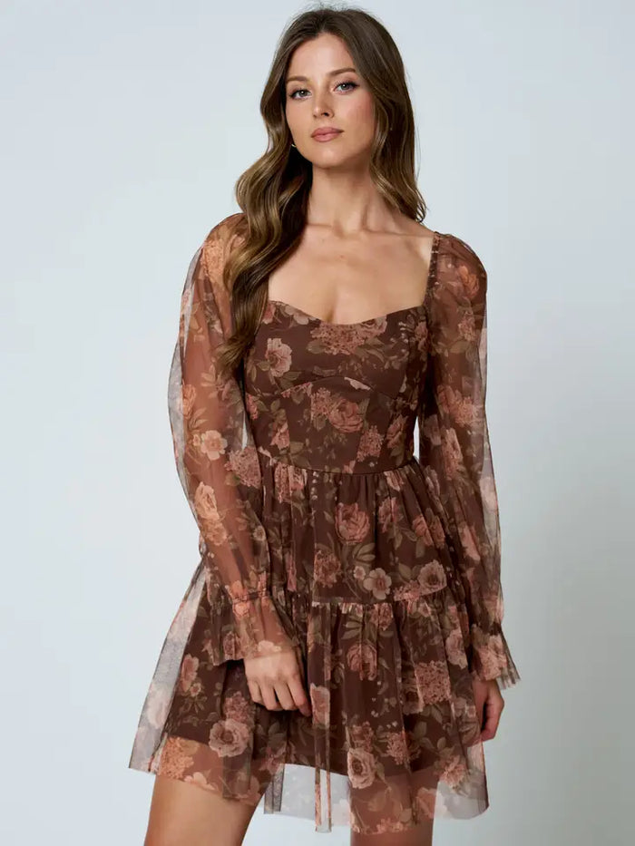 Callie Chiffon Floral Dress