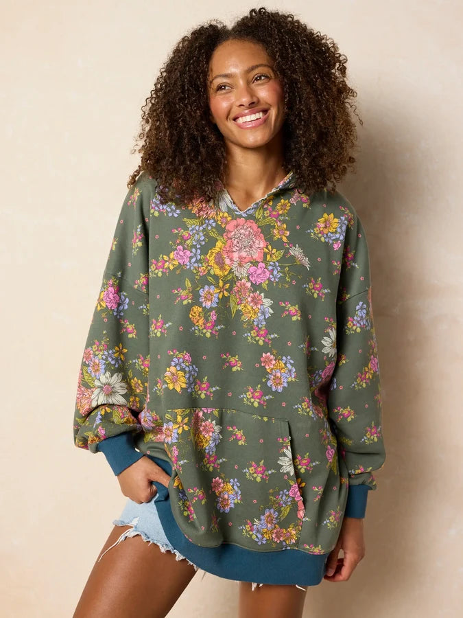 Gina Green Floral Hoodie
