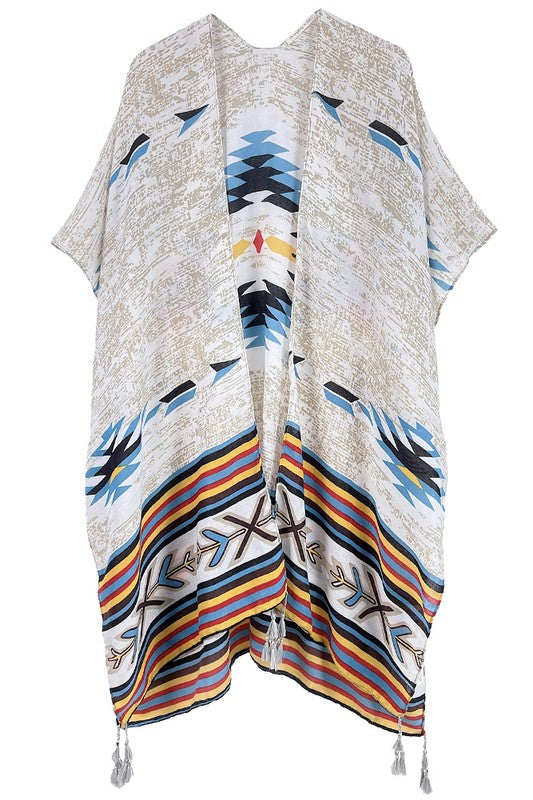 Grey Aztec Kimono