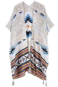 Grey Aztec Kimono