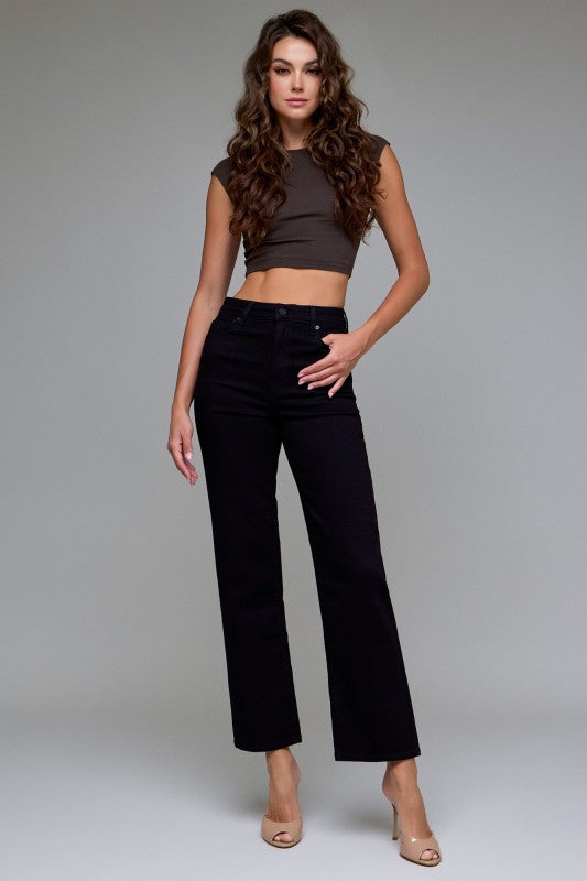 Jet Black Clean Stretch Straight