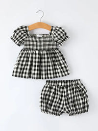 Plaid Smocked SET