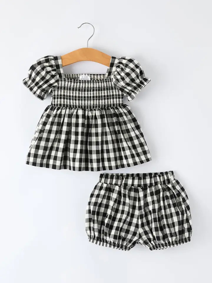 Plaid Smocked SET