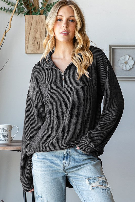 Charlie Rib Hoodie Top