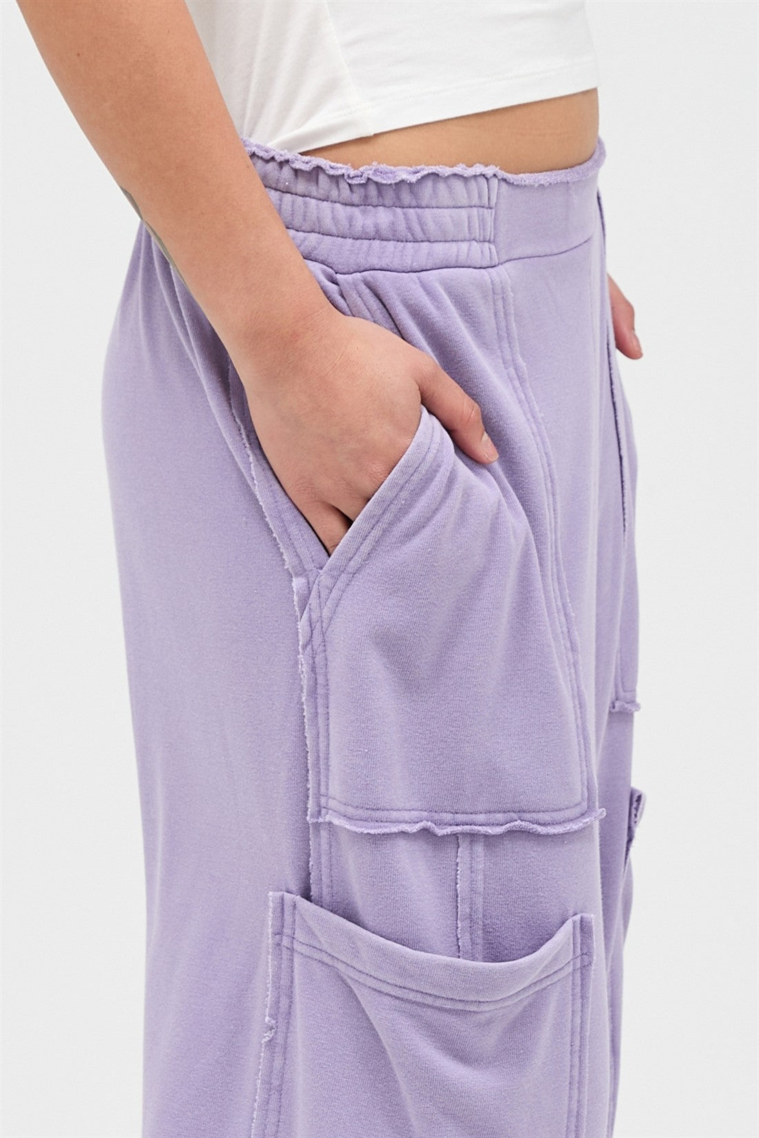 Wide Leg Cargo Sweatpant
