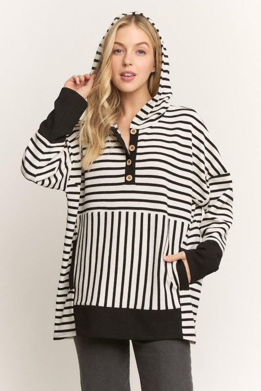 Zara Stripe Hoodie Top