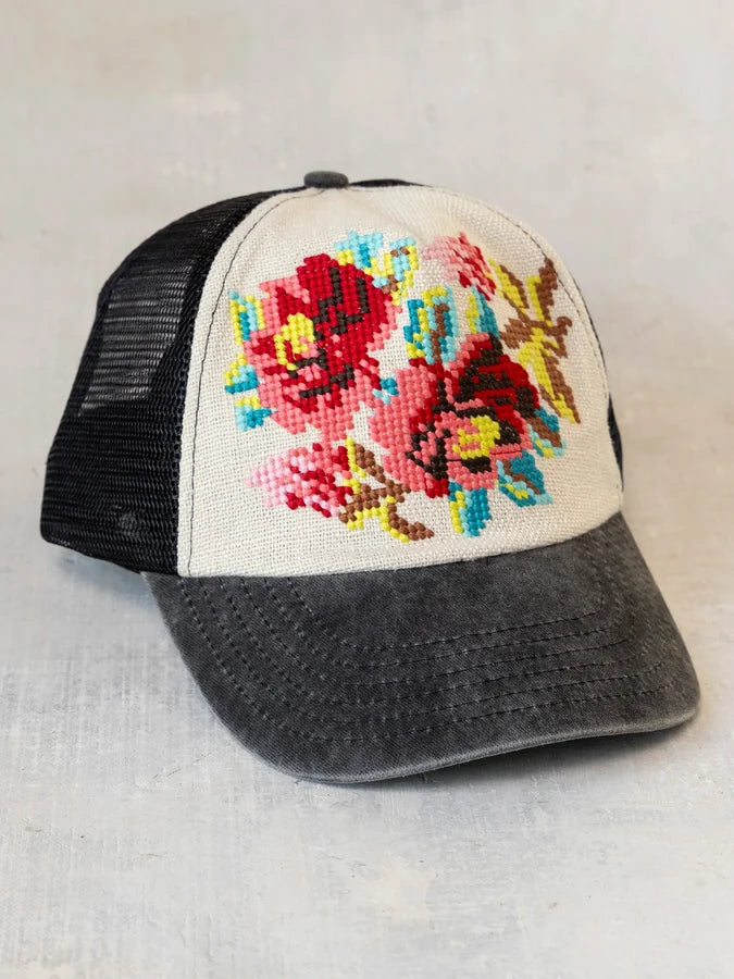 Needlepoint Trucker Hat